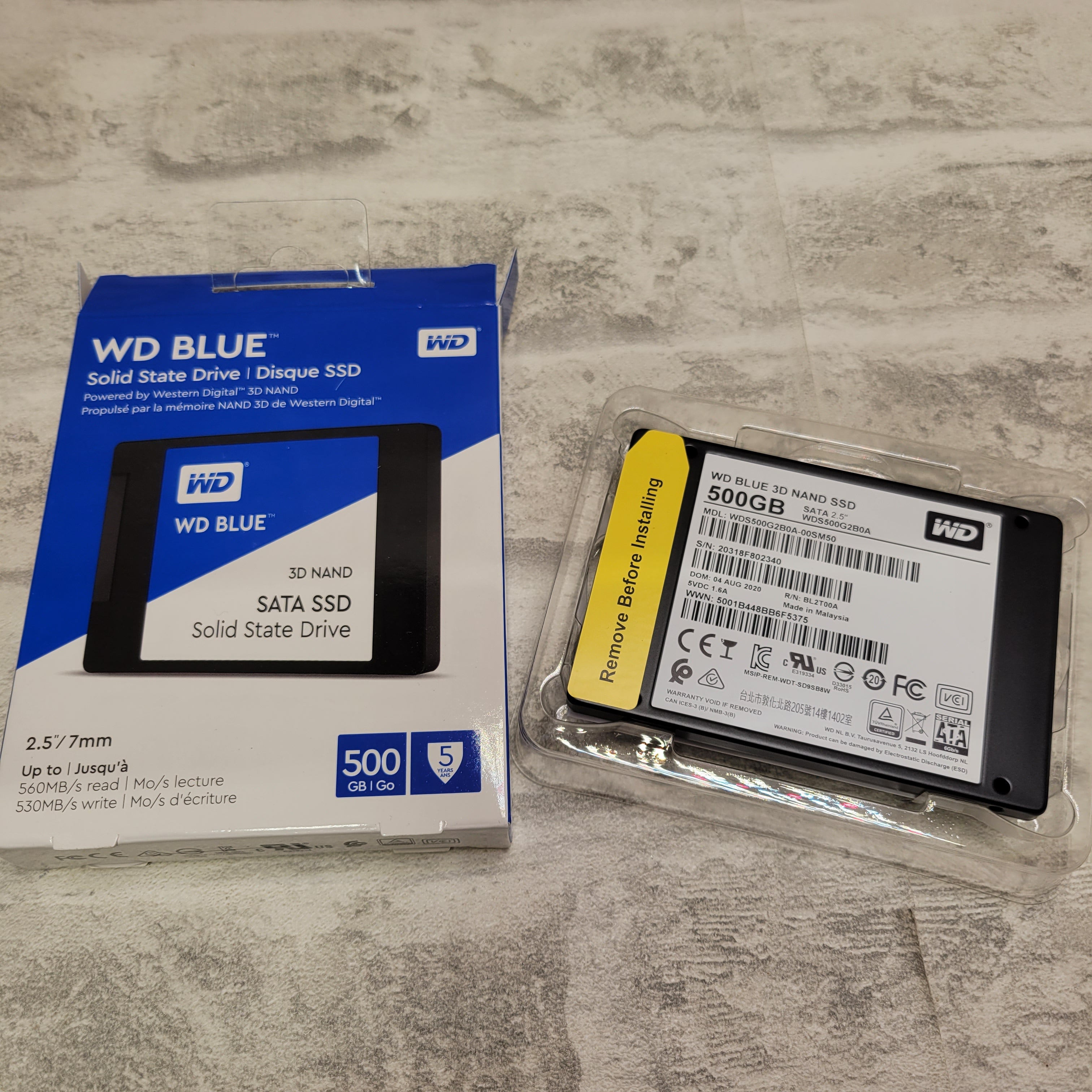 Western Digital Blue 3D NAND 500GB Internal 2.5" (WDS500G2B0A) SSD (7724485411054)